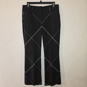 New York & Co 7th Avenue Bootcut Super Stretch Size 4 Womens Pants Black Stripe